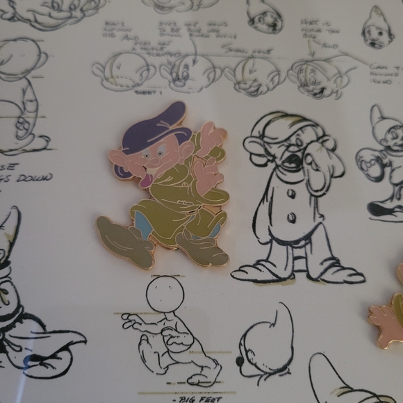 Disney Dopey Model Sheet w/ Pins Limited Edition Art - Picture 9 of 9